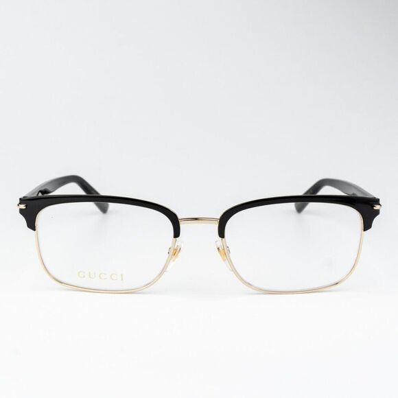 NEW Gucci GG1448O 001 Gold Rectangle Unisex Eyeglasses